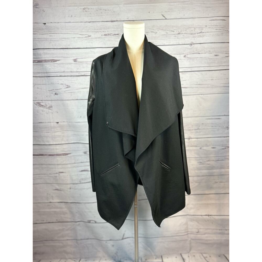 Spanx Tailored Jacket Womens Large Black Open Front Drape Blazer - Picture 1 of 7